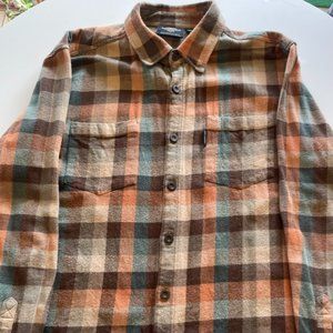 Harley Davidson XL Brown Flannel with  black stitching on the back